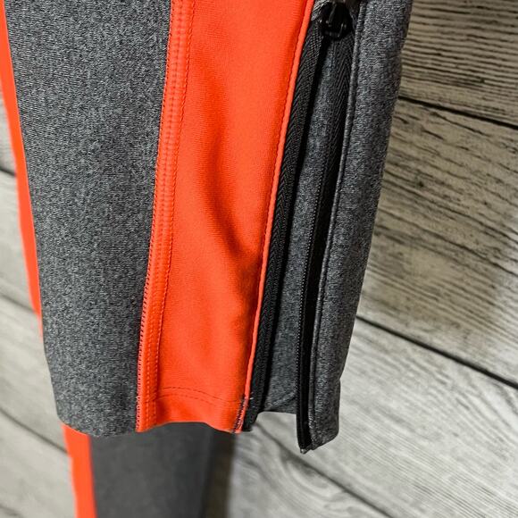 Under Armour Women's Legging Size Medium Gray/Corral Stretch Side Hem Zipper - Picture 5 of 10
